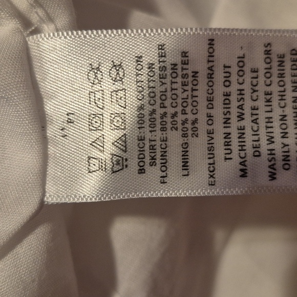 Cynthia Rowley girls size 7 white dress with blue embroidery & lace trim VGUC - Picture 8 of 8